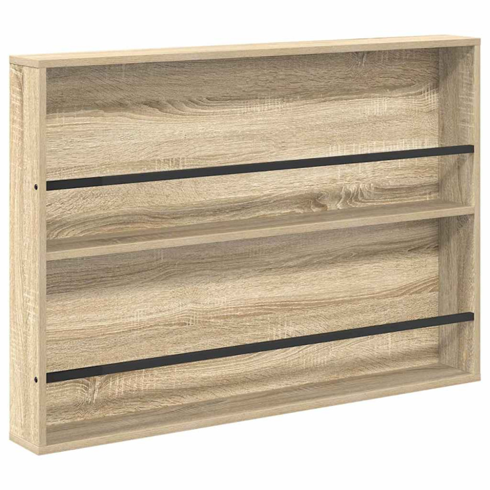 Produktbild för Tidningshylla 2 pcs Sonoma-ek 100 x 12 x 70 cm Konstruerat trä