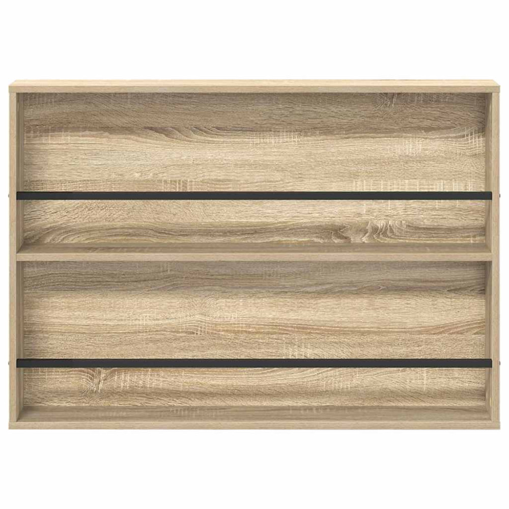 Produktbild för Tidningshylla 2 pcs Sonoma-ek 100 x 12 x 70 cm Konstruerat trä