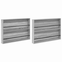 Produktbild för Tidningshylla 2 pcs Grå Sonoma 100 x 12 x 70 cm Konstruerat trä