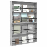 Produktbild för Tidningshylla 2 pcs Grå Sonoma 100 x 12 x 70 cm Konstruerat trä