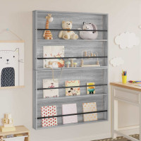 Produktbild för Tidningshylla 2 pcs Grå Sonoma 100 x 12 x 70 cm Konstruerat trä