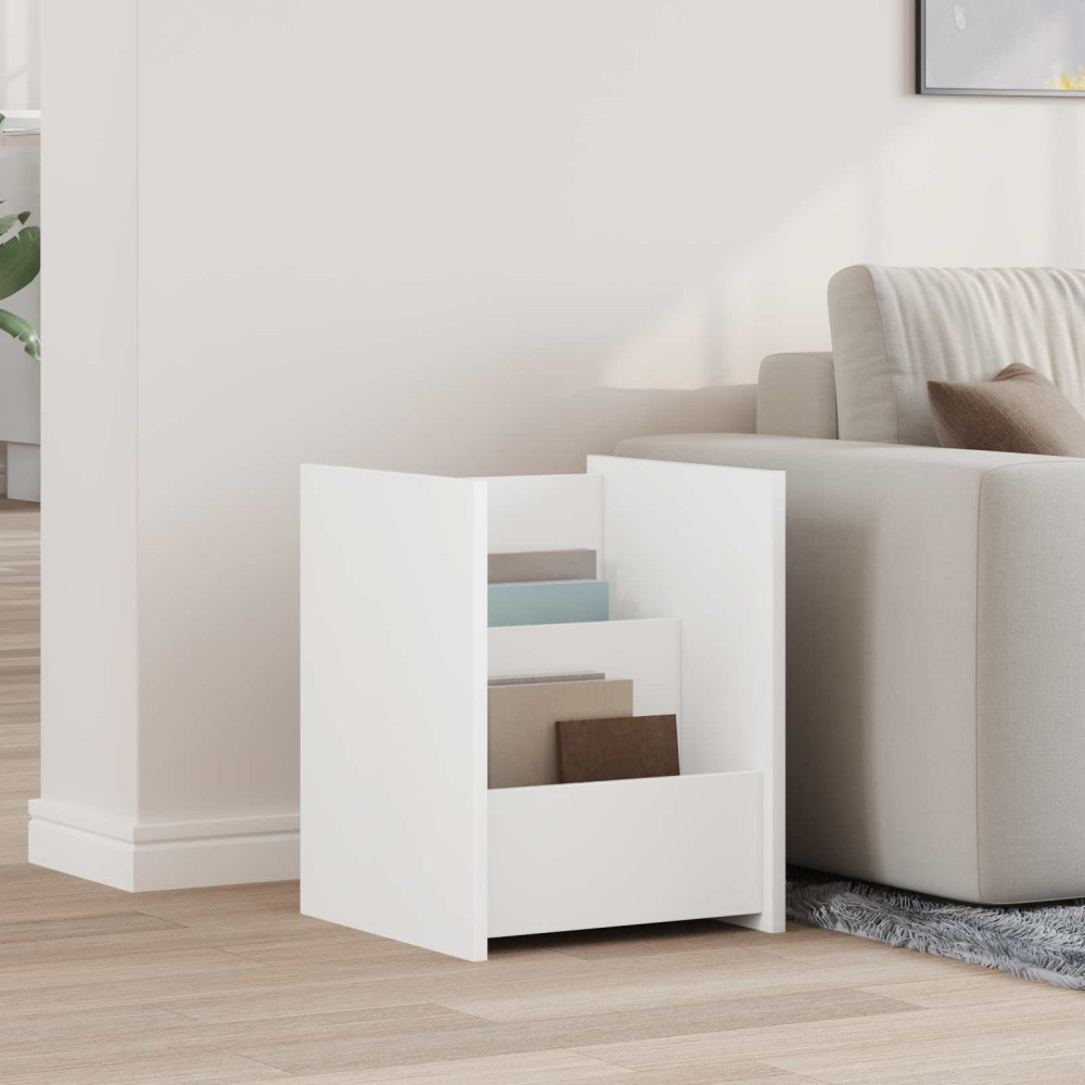 Produktbild för Tidningshylla med hylla Vit 35 x 35 x 45 cm Konstruerat trä