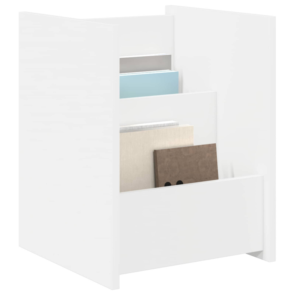 Produktbild för Tidningshylla med hylla Vit 35 x 35 x 45 cm Konstruerat trä