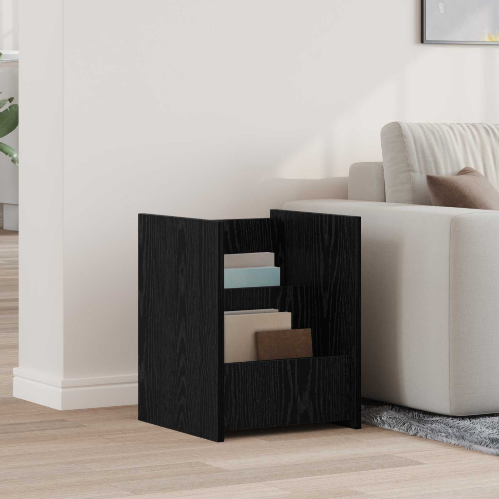 Produktbild för Tidningshylla Svart Ek 35 x 35 x 45 cm Konstruerat trä