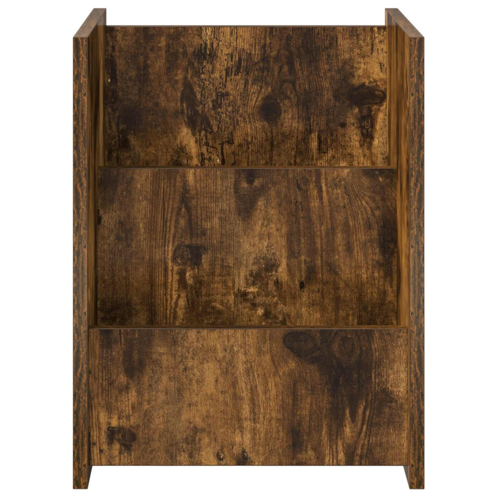 Produktbild för Tidningshylla med hylla Rökt ek 35 x 35 x 45 cm Konstruerat trä