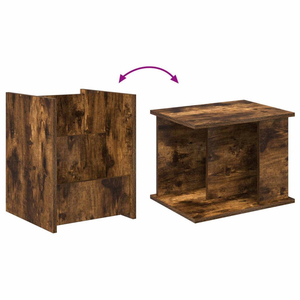 Produktbild för Tidningshylla med hylla Rökt ek 35 x 35 x 45 cm Konstruerat trä