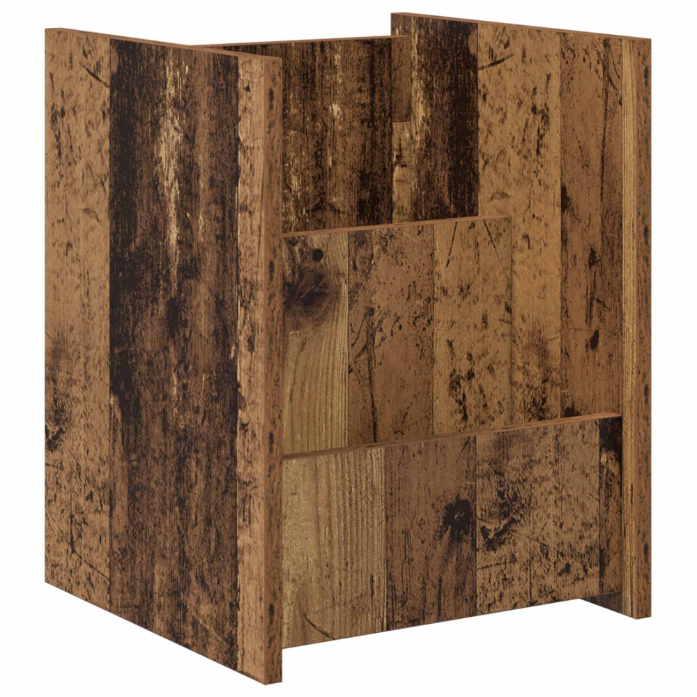 Produktbild för Tidningshylla Gammalt trä 35 x 35 x 45 cm Konstruerat trä