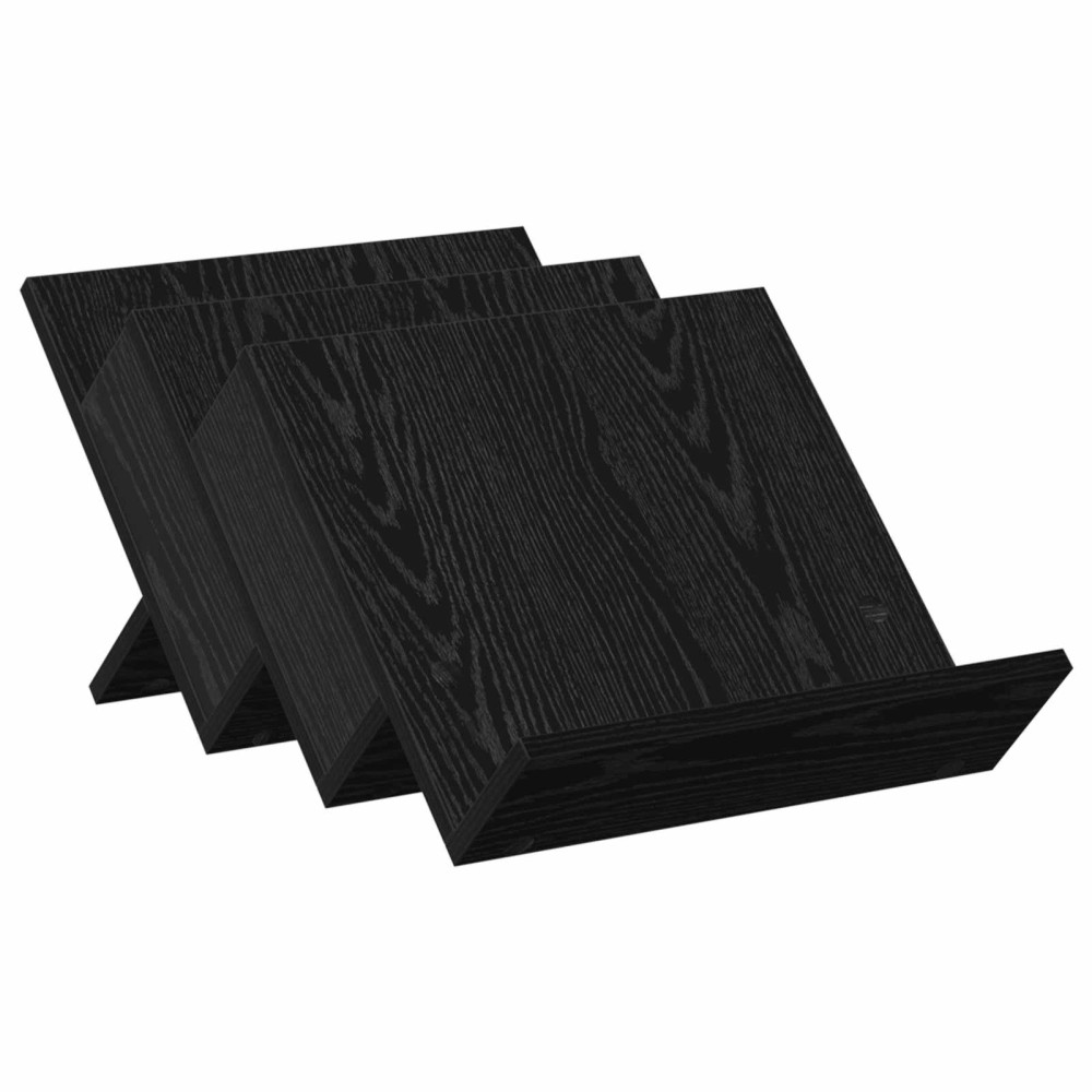 Produktbild för Tidningshylla Svart Ek 53 x 40 x 28,5 cm Konstruerat trä