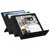 Produktbild för Tidningshylla Svart Ek 53 x 40 x 28,5 cm Konstruerat trä