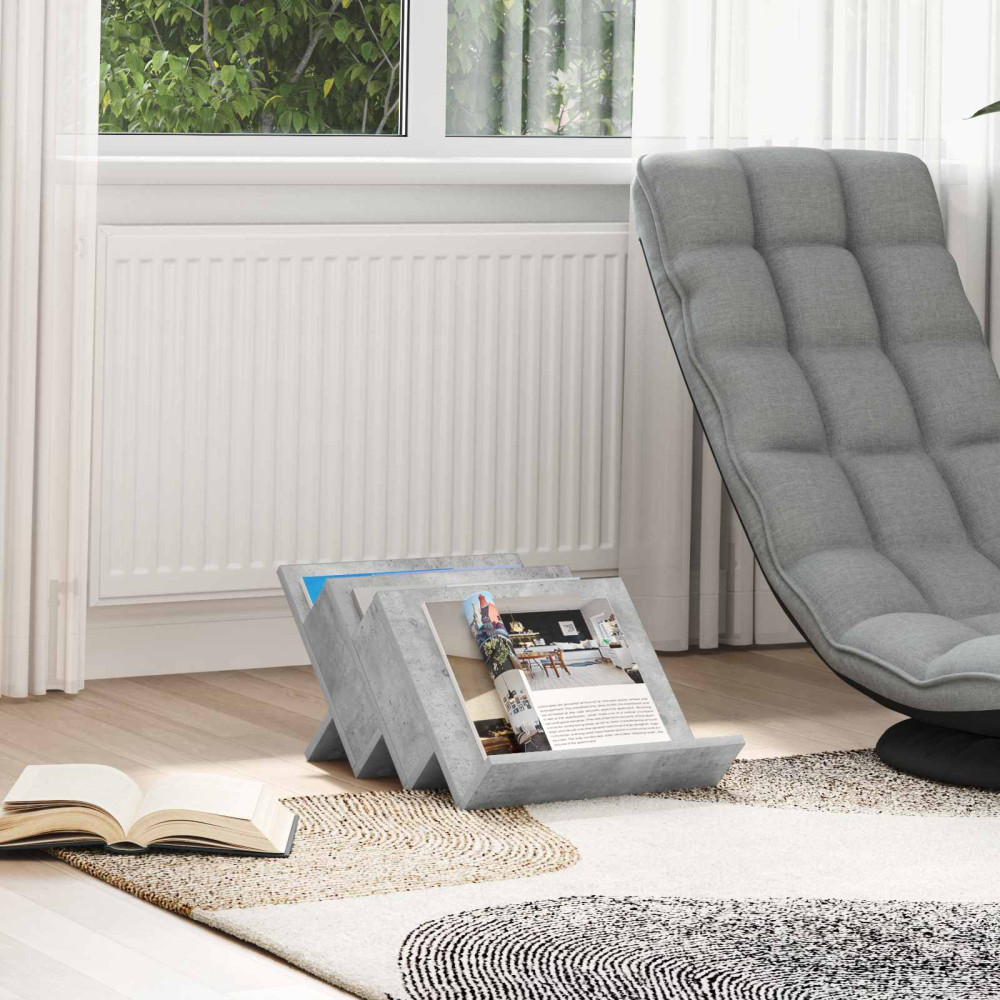 Produktbild för Tidningshylla Betonggrå 53 x 40 x 28,5 cm Konstruerat trä