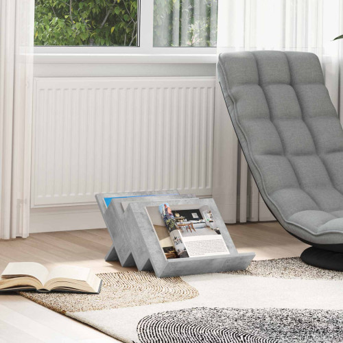vidaXL Tidningshylla Betonggrå 53 x 40 x 28,5 cm Konstruerat trä