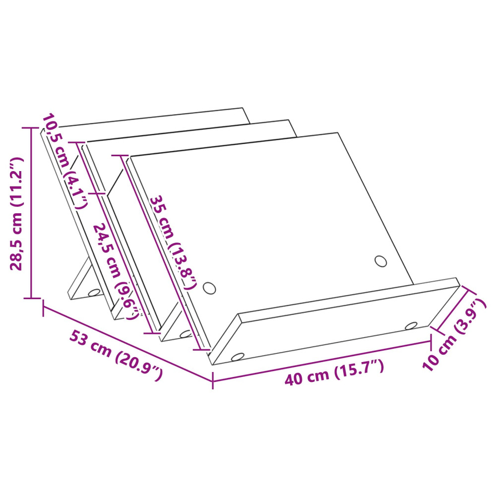 Produktbild för Tidningshylla Betonggrå 53 x 40 x 28,5 cm Konstruerat trä