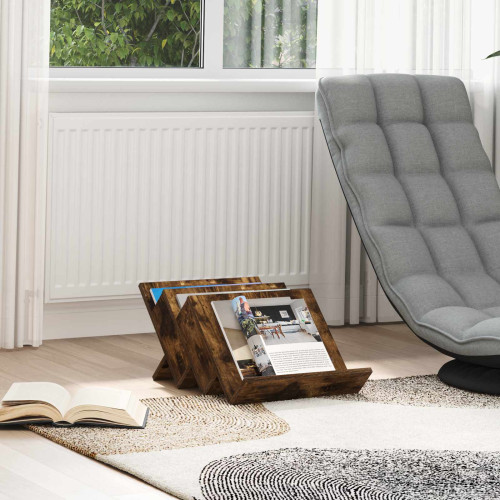 vidaXL Tidningshylla Rökt ek 53 x 40 x 28,5 cm Konstruerat trä