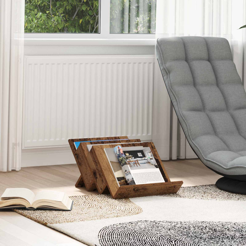 Produktbild för Tidningshylla Gammalt trä 53 x 40 x 28,5 cm Konstruerat trä