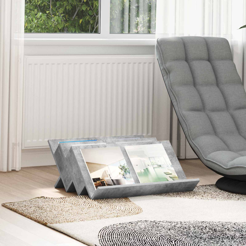 Produktbild för Tidningshylla Betonggrå 65 x 53 x 28,5 cm Konstruerat trä