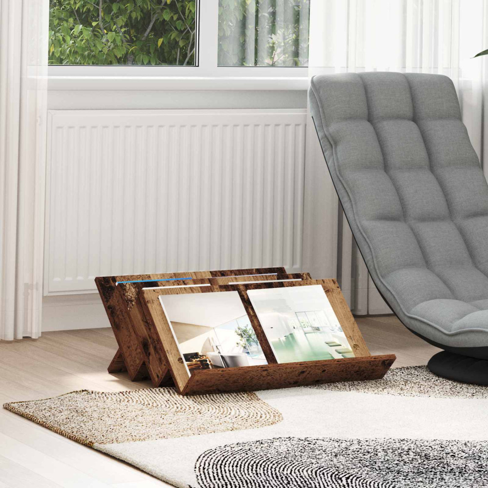 Produktbild för Tidningshylla Gammalt trä 65 x 53 x 28,5 cm Konstruerat trä