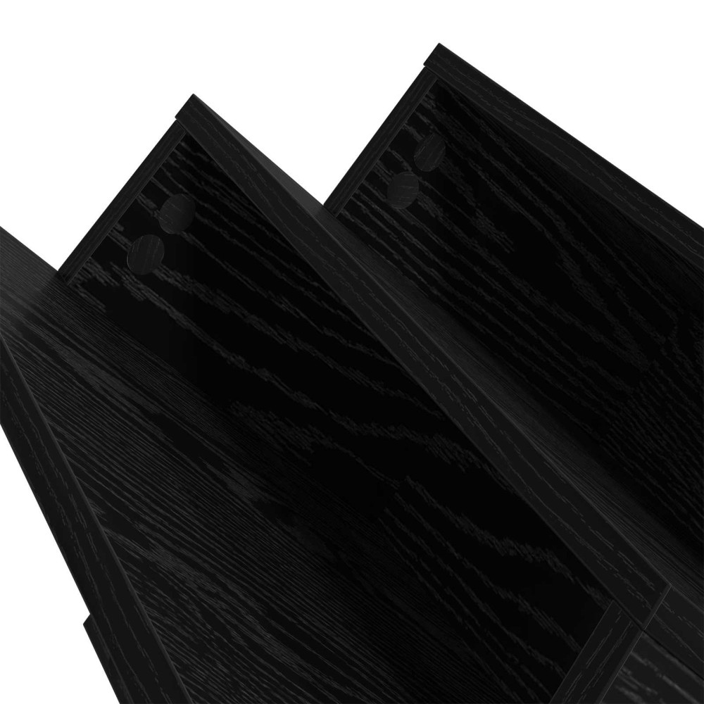 Produktbild för Tidningshylla Svart Ek 90 x 53 x 28,5 cm Konstruerat trä