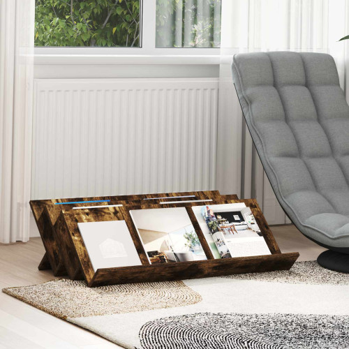 vidaXL Tidningshylla Rökt ek 90 x 53 x 28,5 cm Konstruerat trä