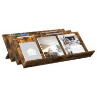Produktbild för Tidningshylla Rökt ek 90 x 53 x 28,5 cm Konstruerat trä