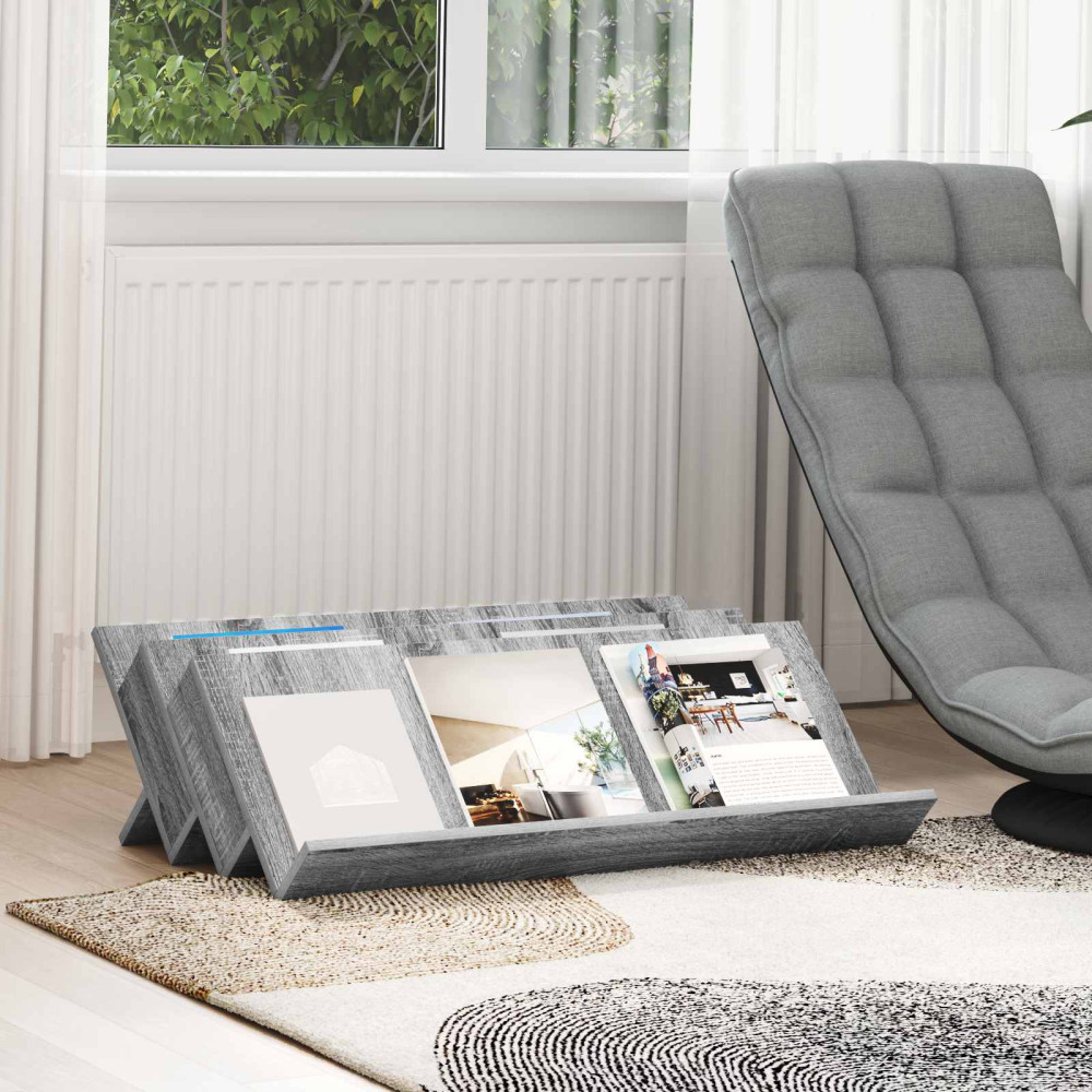 Produktbild för Tidningshylla Grå Sonoma 90 x 53 x 28,5 cm Konstruerat trä