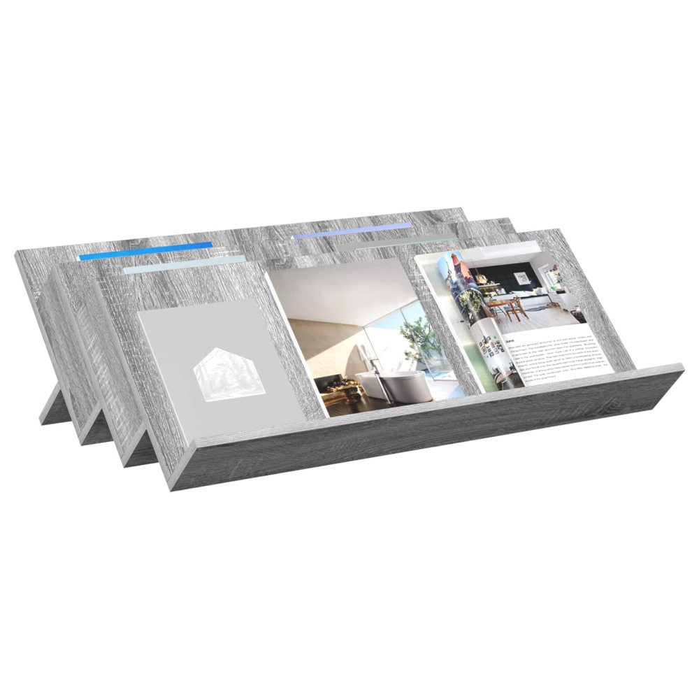 Produktbild för Tidningshylla Grå Sonoma 90 x 53 x 28,5 cm Konstruerat trä