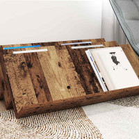 Produktbild för Tidningshylla Gammalt trä 90 x 53 x 28,5 cm Konstruerat trä