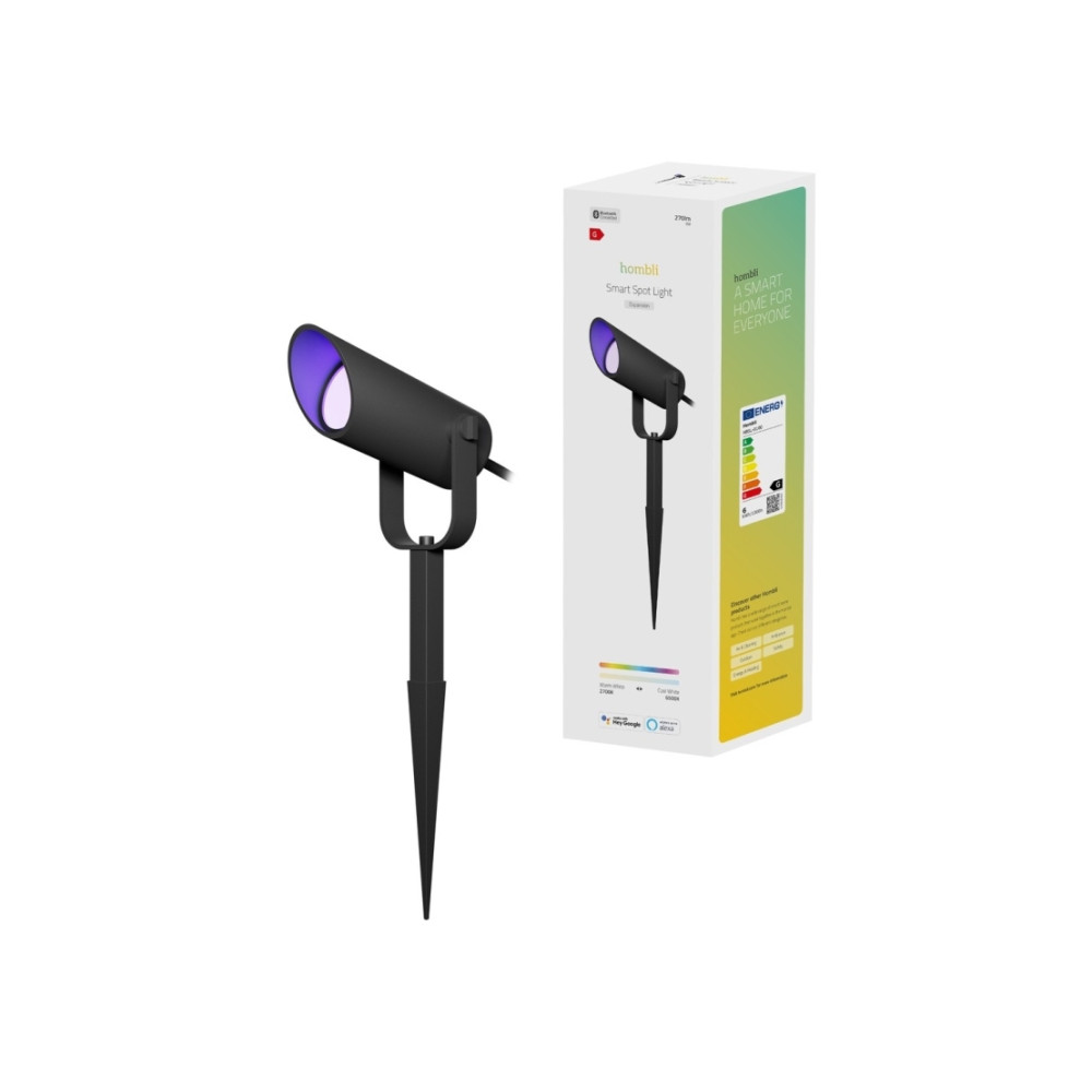 Produktbild för Hombli HBSL-0100, Smart spotlight, Bluetooth, Svart, Gjuten...