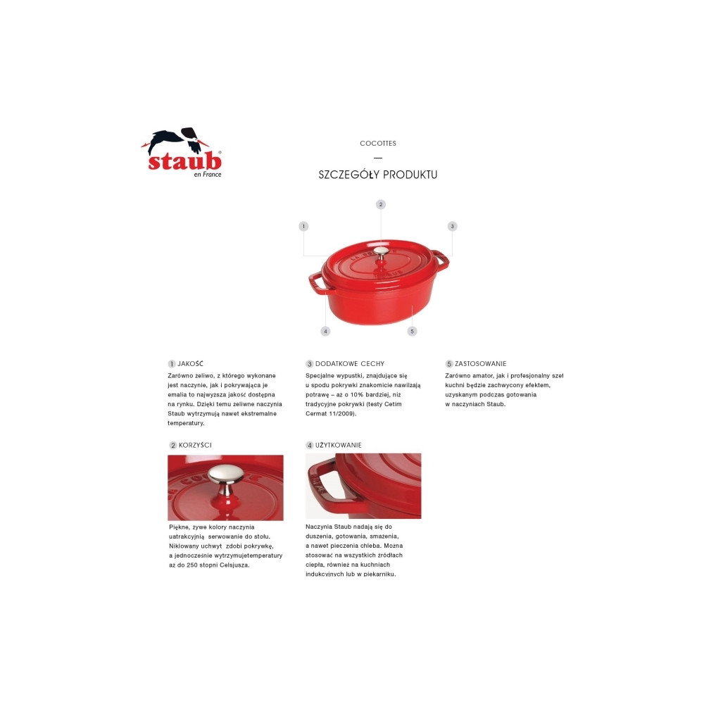 Produktbild för STAUB cocotte - 29 x 15 cm - 4.25 L