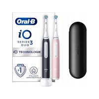 Produktbild för Oral-B iO Series 3 Eltandborste – dubbelpack – svart och ros...