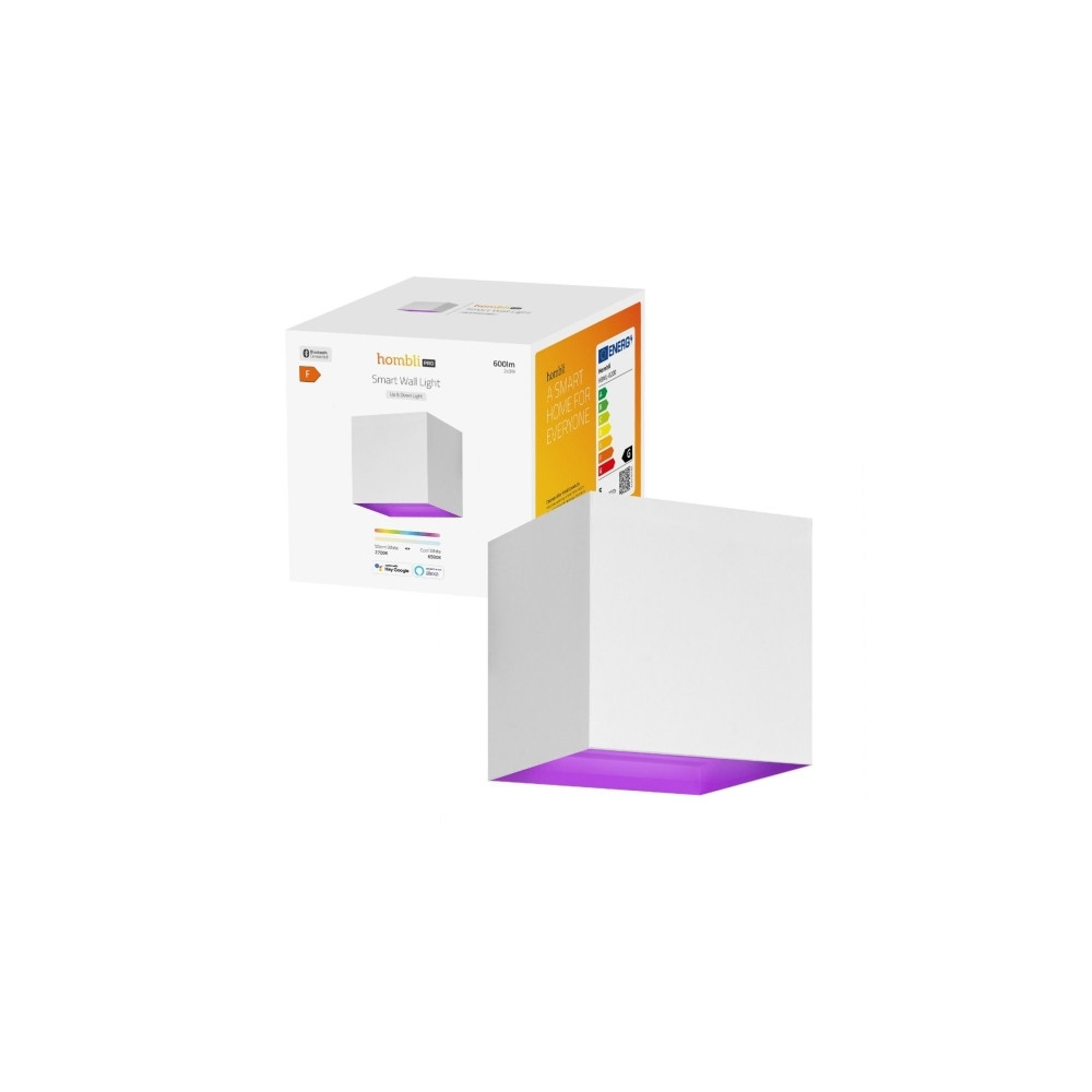 Produktbild för Hombli Smart Wall Light - vägglampa - LED - 6 W - varmt till kallt vitt ljus - 2700-6500 K - kub - vit