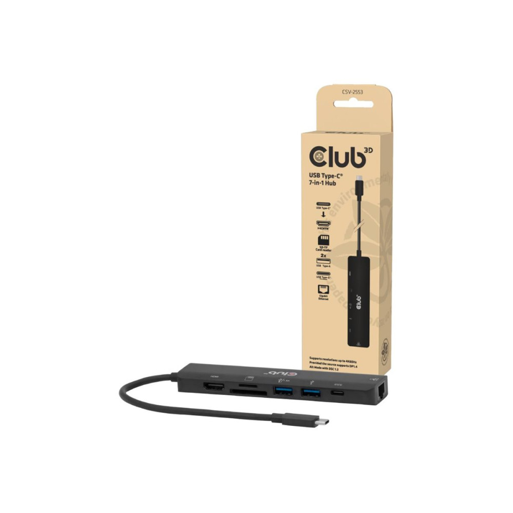Produktbild för Club 3D - dockningsstation - USB-C - HDMI - 1GbE