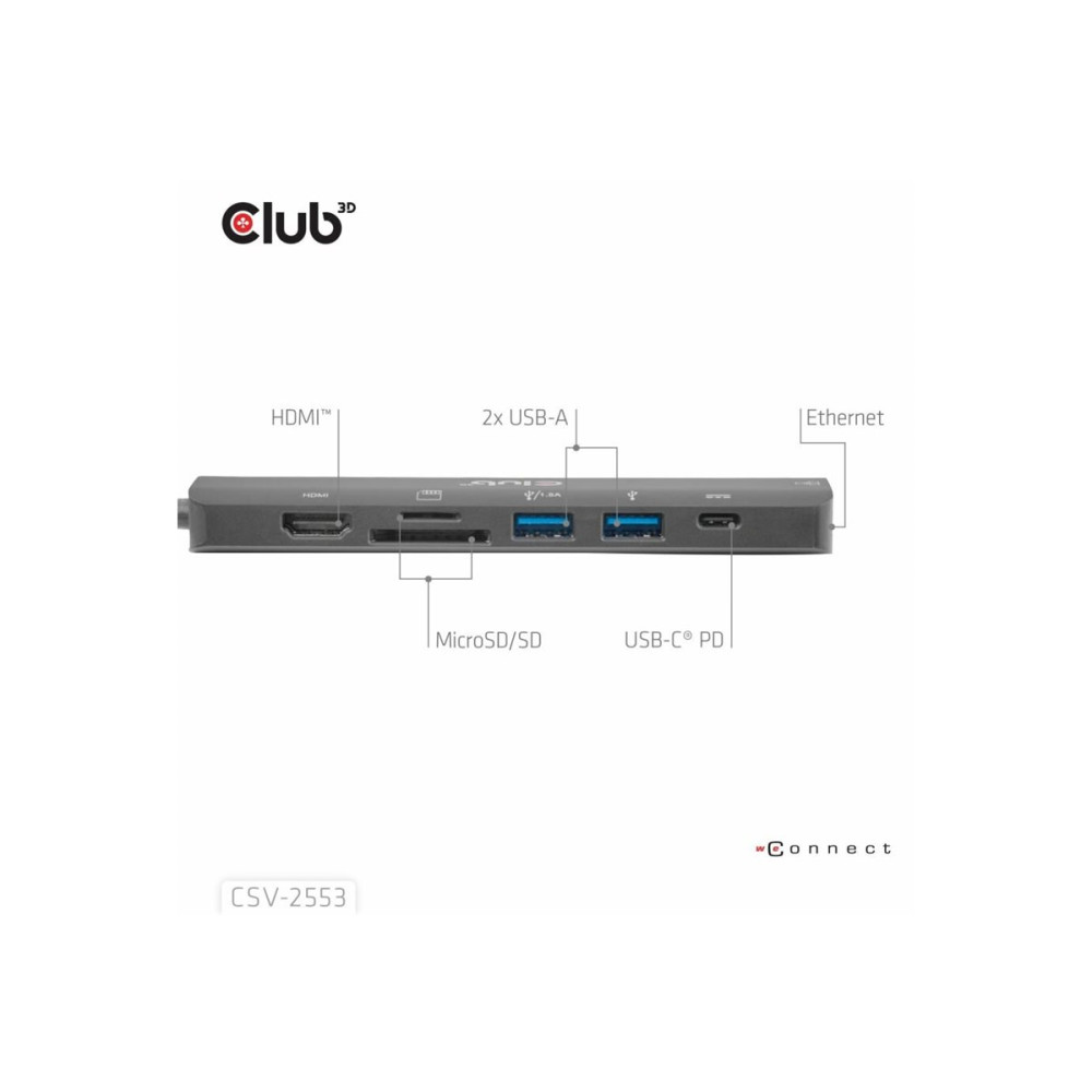 Produktbild för Club 3D - dockningsstation - USB-C - HDMI - 1GbE