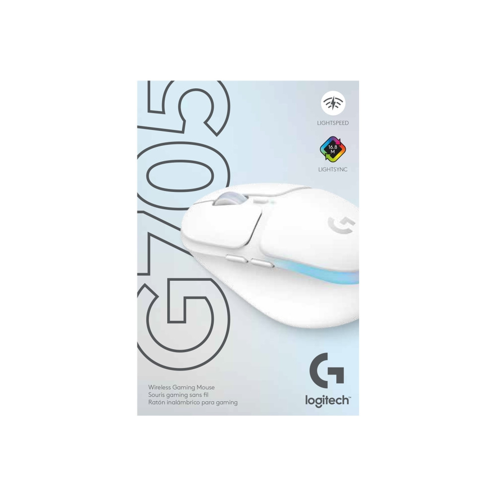 Produktbild för Logitech G G705 - mus - små händer - Bluetooth - vit