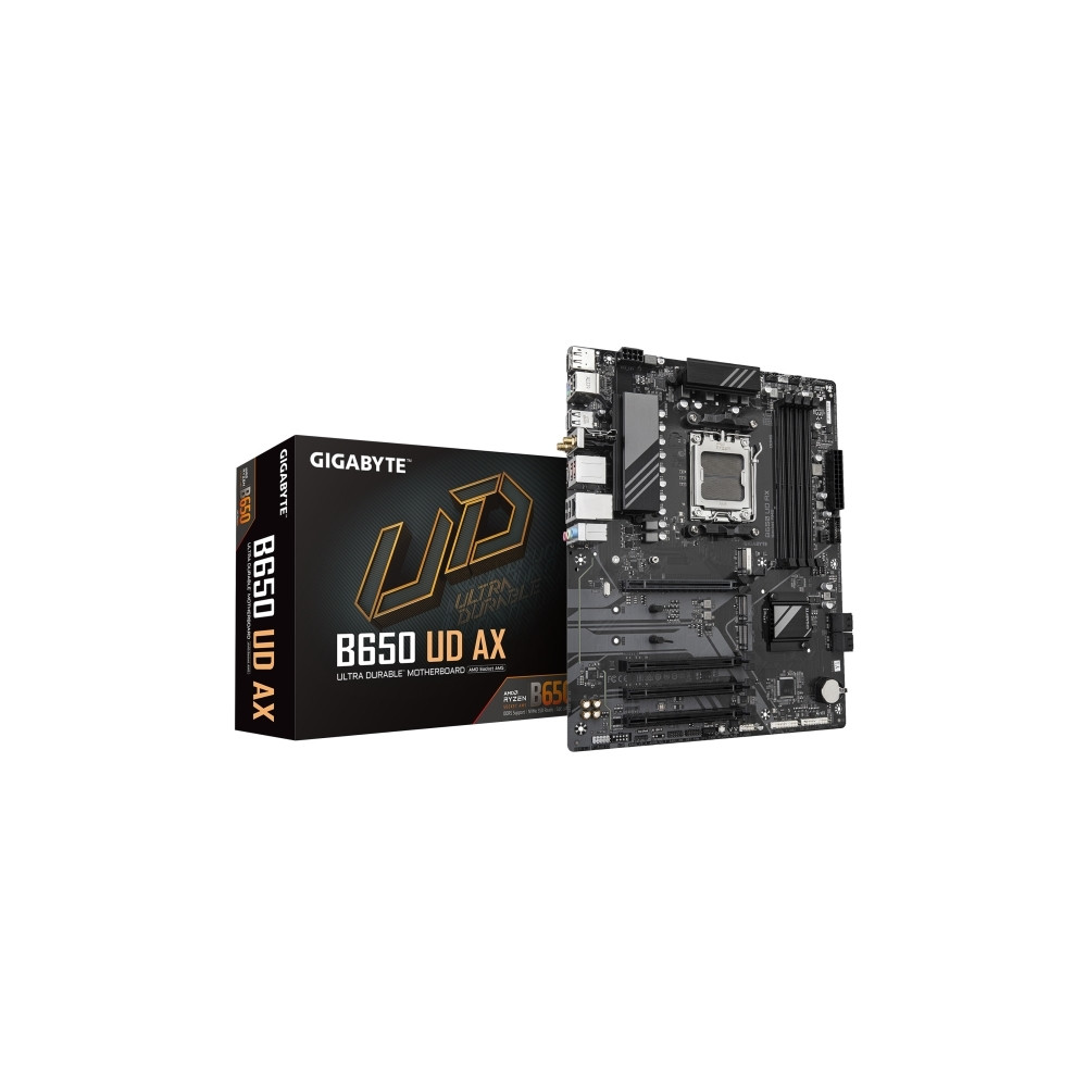 Produktbild för GIGABYTE B650 UD AX, AMD, Sokkel AM5, AMD Ryzen 7000-serien,...