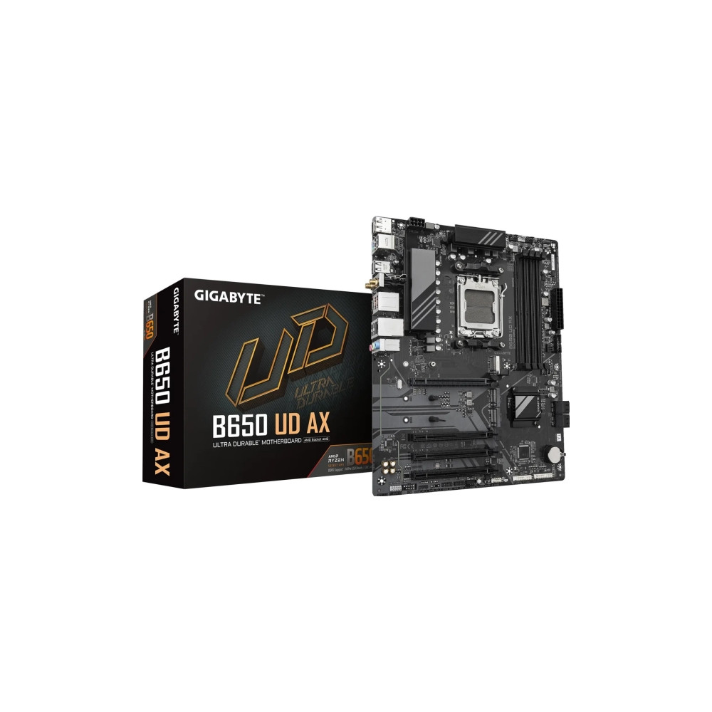 Produktbild för GIGABYTE B650 UD AX, AMD, Sokkel AM5, AMD Ryzen 7000-serien,...