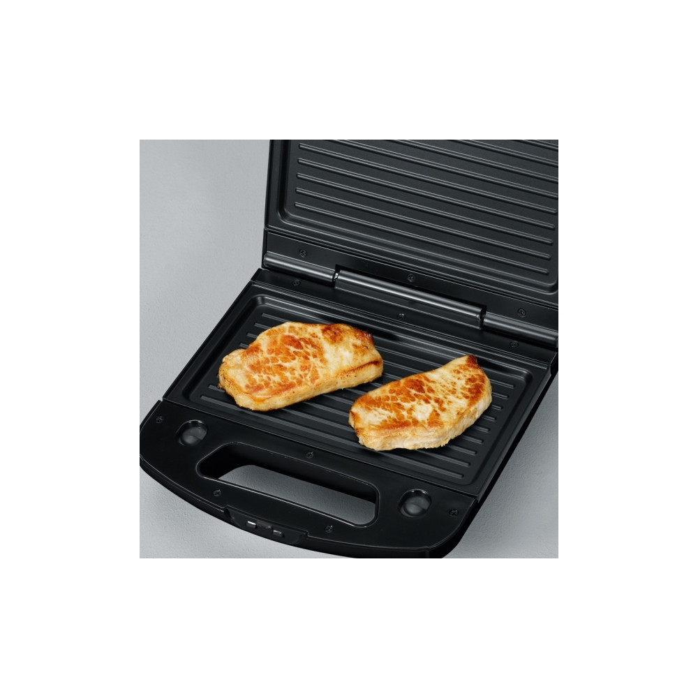Produktbild för SEVERIN SA 2968 - smörgåsgrill/våffeljärn/grill - svart/krom