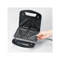 Produktbild för SEVERIN SA 2968 - smörgåsgrill/våffeljärn/grill - svart/krom