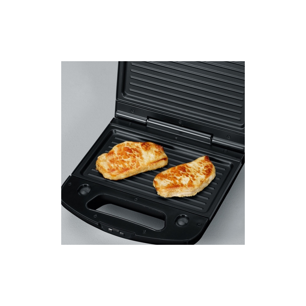 Produktbild för SEVERIN SA 2968 - smörgåsgrill/våffeljärn/grill - svart/krom