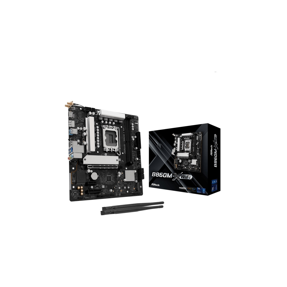 Produktbild för ASRock B860M-X WiFI - moderkort - micro ATX - LGA1851-uttag - B860