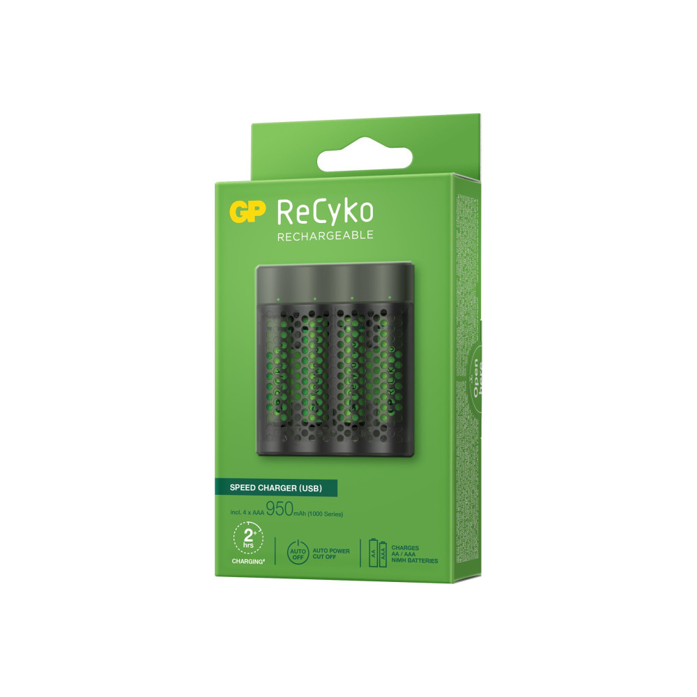 Produktbild för GP ReCyko M451 USB-batteriladdare - 4 x AAA - NiMH