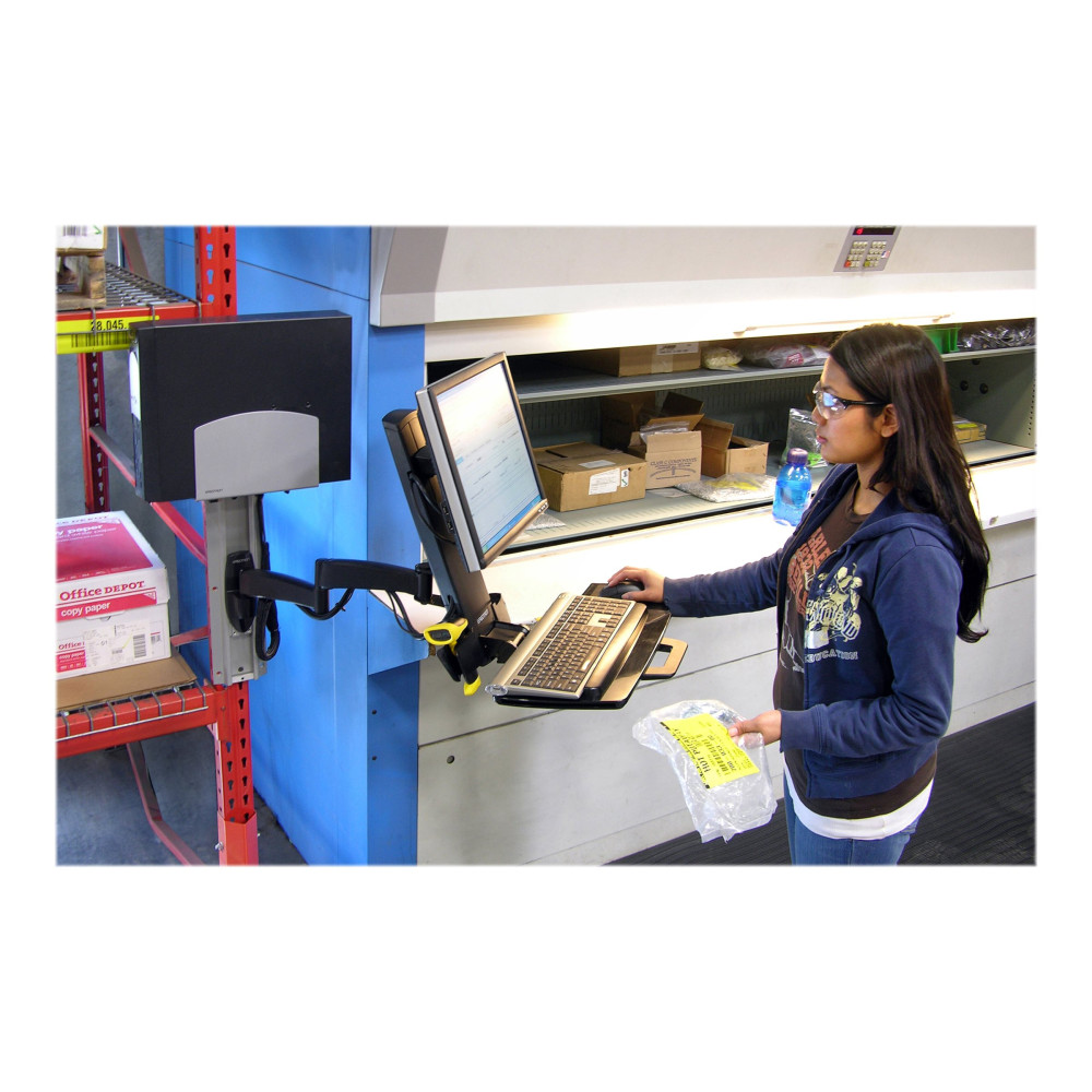 Produktbild för Ergotron 200 Series monteringssats - för LCD-skärm/tangentbord/mus/streckkodsläsare - svart
