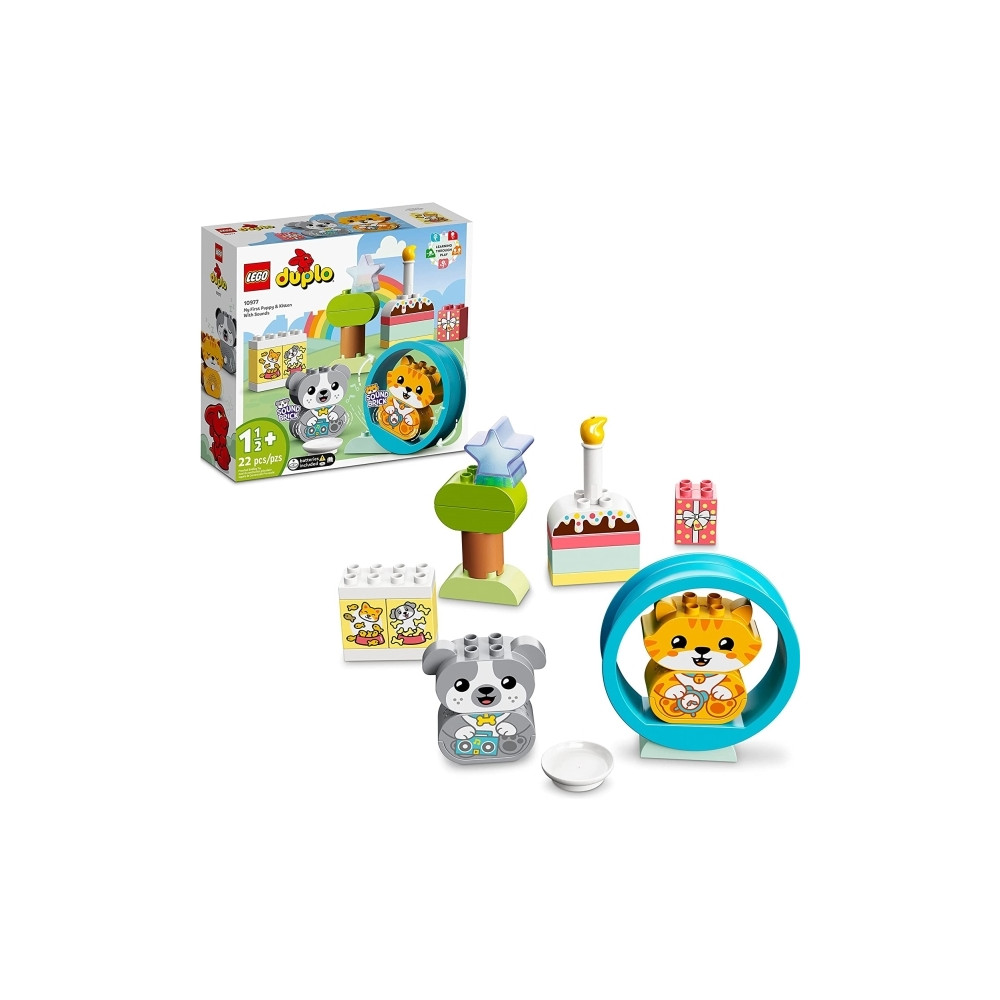 Produktbild för LEGO DUPLO 10977 - Min första valp och kattunge med ljud - byggsats