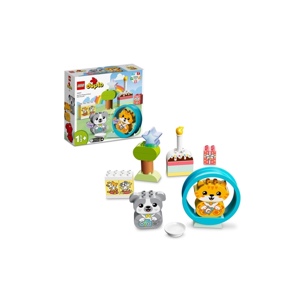 Produktbild för LEGO DUPLO 10977 - Min första valp och kattunge med ljud - byggsats