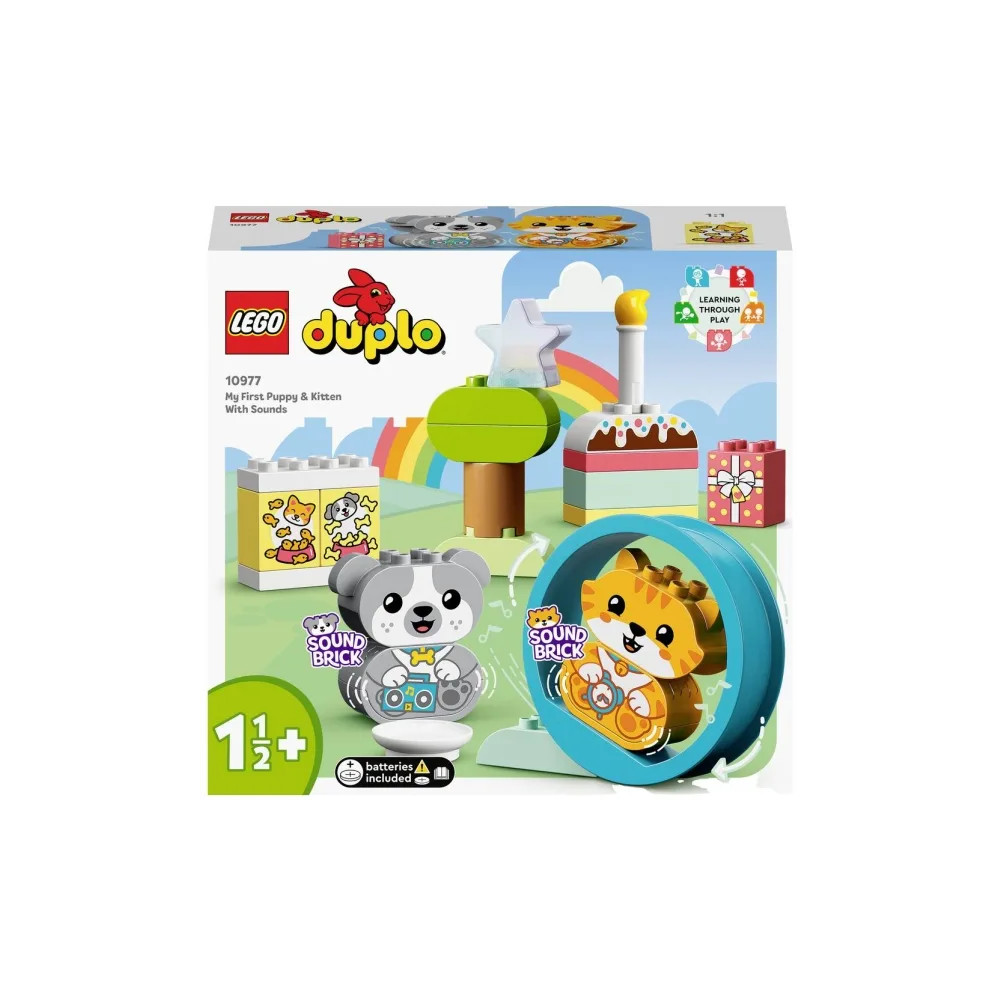 Produktbild för LEGO DUPLO 10977 - Min första valp och kattunge med ljud - byggsats