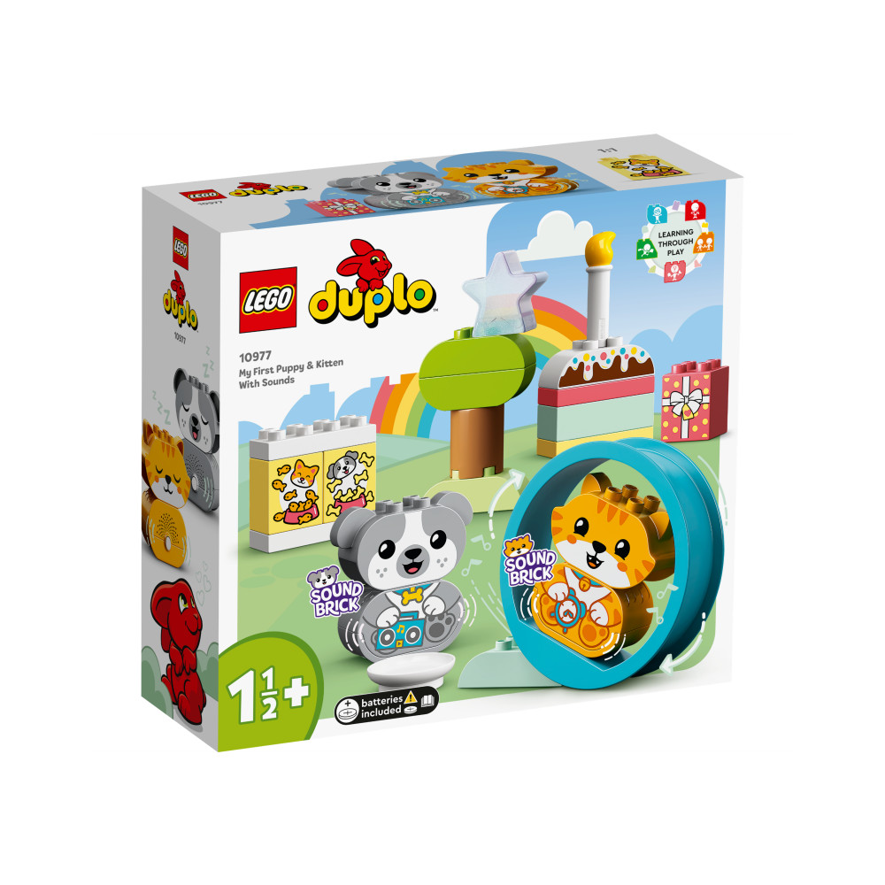 Produktbild för LEGO DUPLO 10977 - Min första valp och kattunge med ljud - byggsats