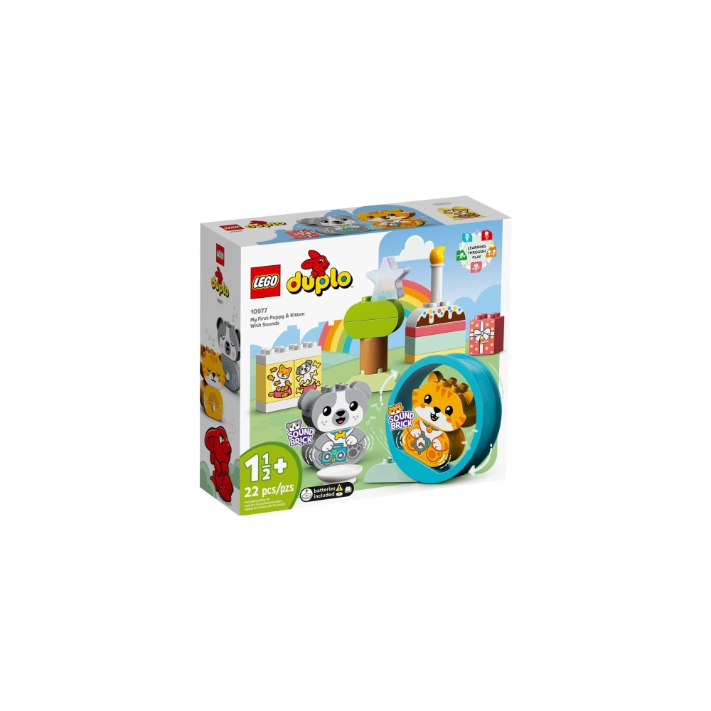 Produktbild för LEGO DUPLO 10977 - Min första valp och kattunge med ljud - byggsats
