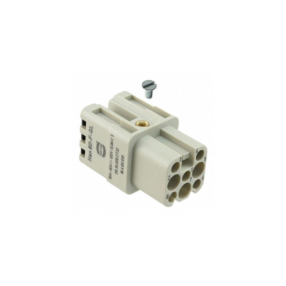 Produktbild för Harting insats Han® D 09 36 008 3101 8 + PE för krymp (1 st)