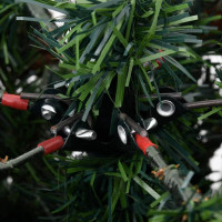 Produktbild för Belyst julgran med kottar grön&vit 225 cm PVC&PE