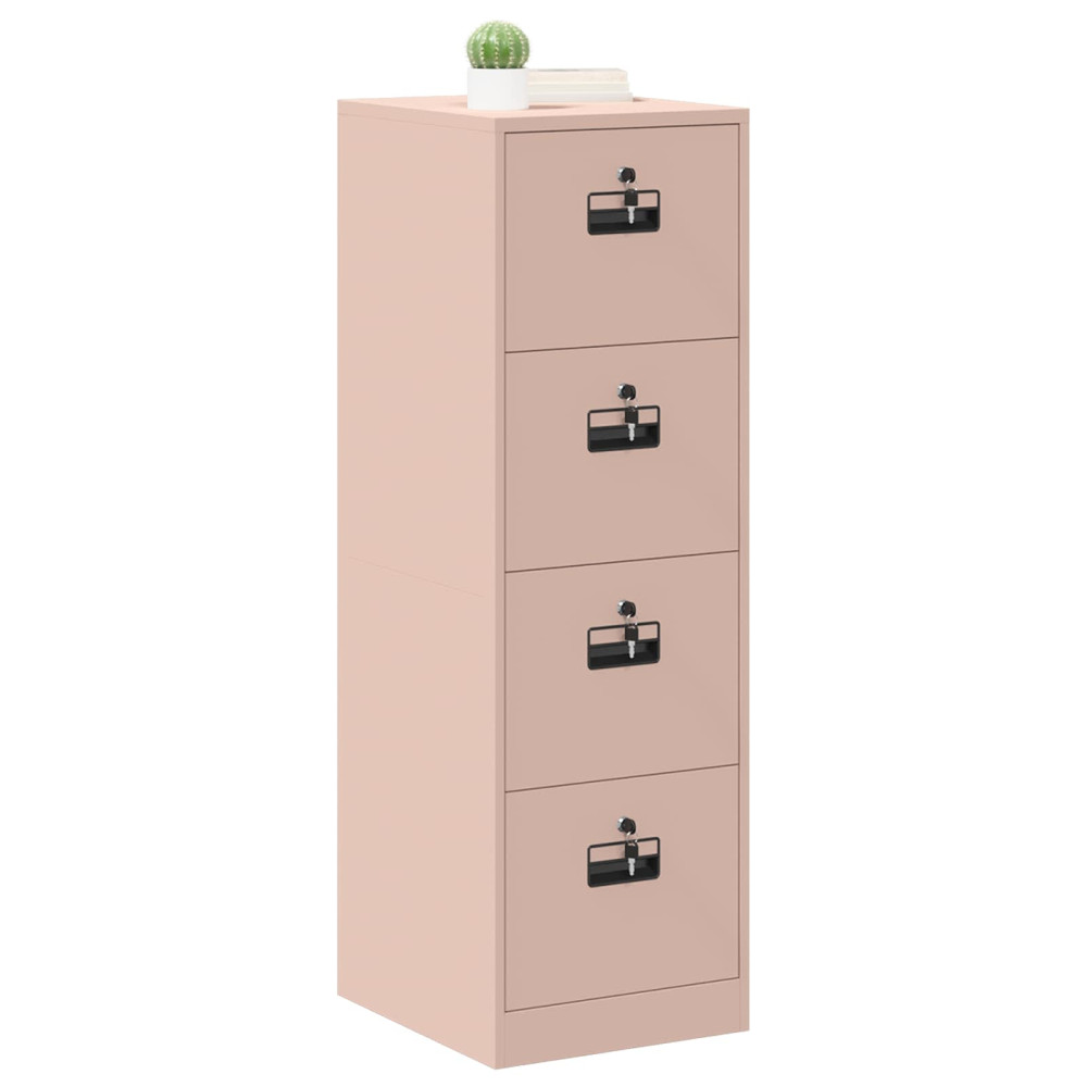 Produktbild för Arkivkåp med låda 2 pcs Rosa 44 x 50 x 139 cm Kallvalsat Stål
