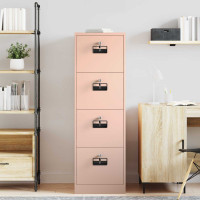 Produktbild för Arkivkåp med låda 2 pcs Rosa 44 x 50 x 139 cm Kallvalsat Stål